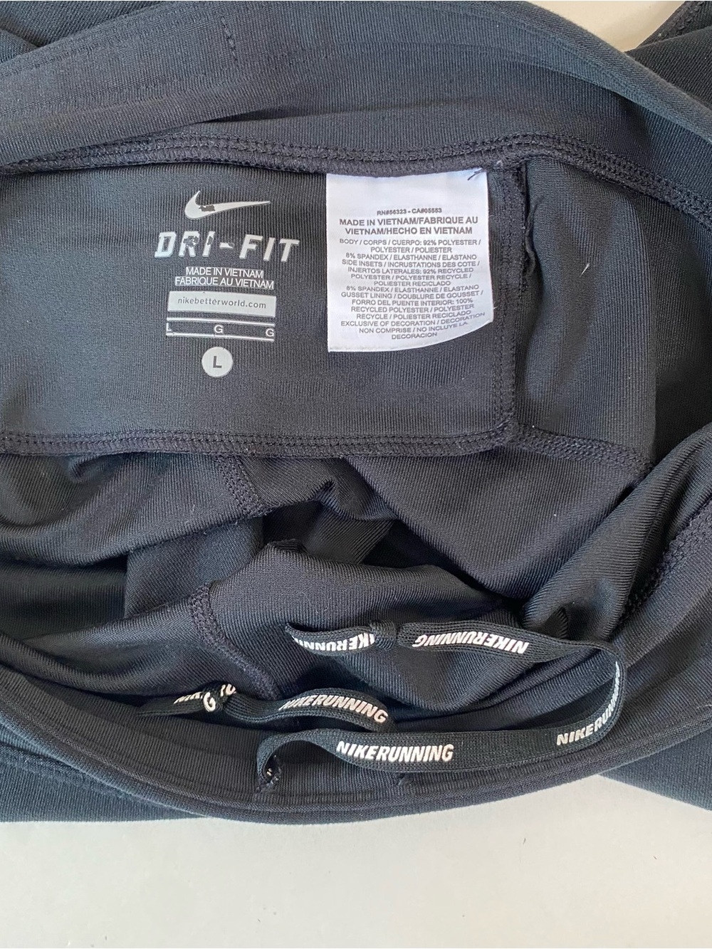 Nike Women’s Dri-Fit Running Black Cropped Performance Capris Large - Picture 4 of 5